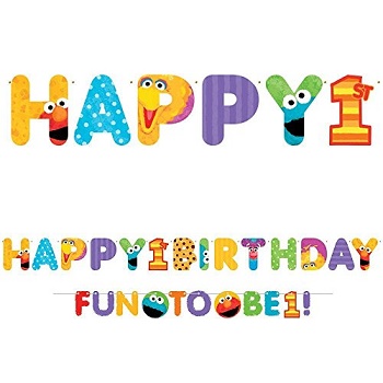 Sesame Street 1st Birthday Party Jumbo Letter Banner Kit